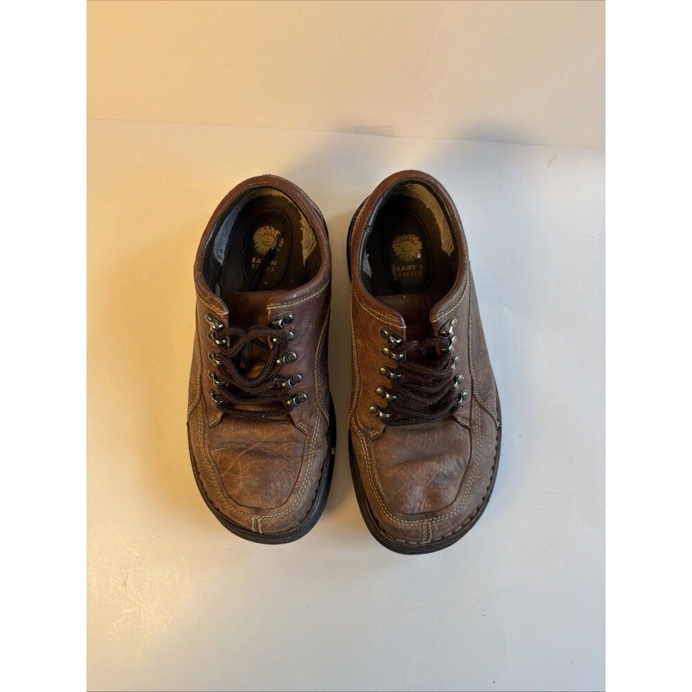 Earth Shoe Jonn I Mens Distressed Brown Leather Rugged Casual Hiker Shoes Sz 10